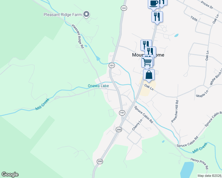 map of restaurants, bars, coffee shops, grocery stores, and more near 6729 Pennsylvania 191 in Cresco