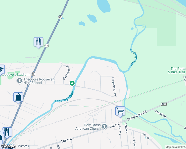 map of restaurants, bars, coffee shops, grocery stores, and more near 630 Rustic Knoll in Kent