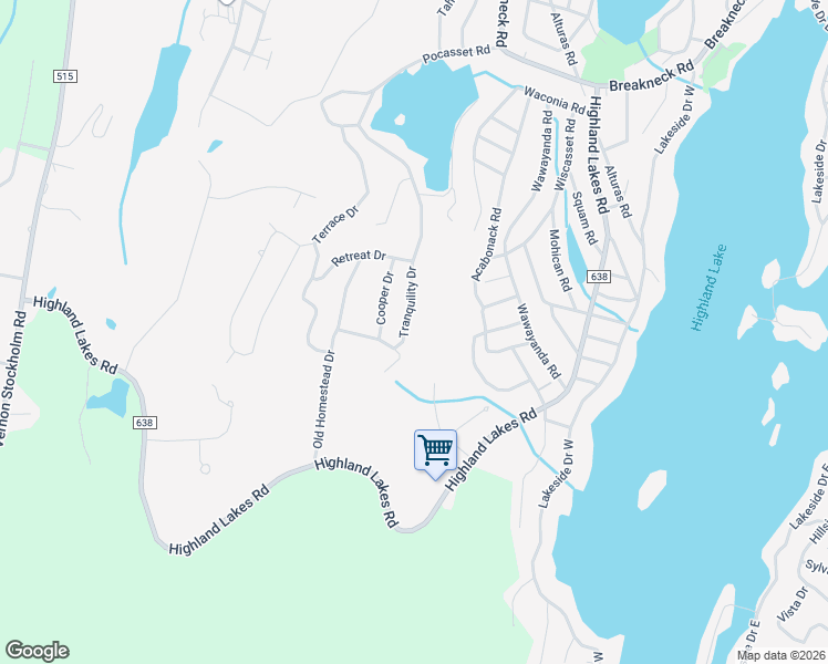 map of restaurants, bars, coffee shops, grocery stores, and more near 527 Tranquility Drive in Vernon Township