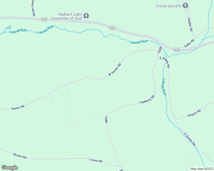 map of restaurants, bars, coffee shops, grocery stores, and more near 1116 West Sones Road in Muncy