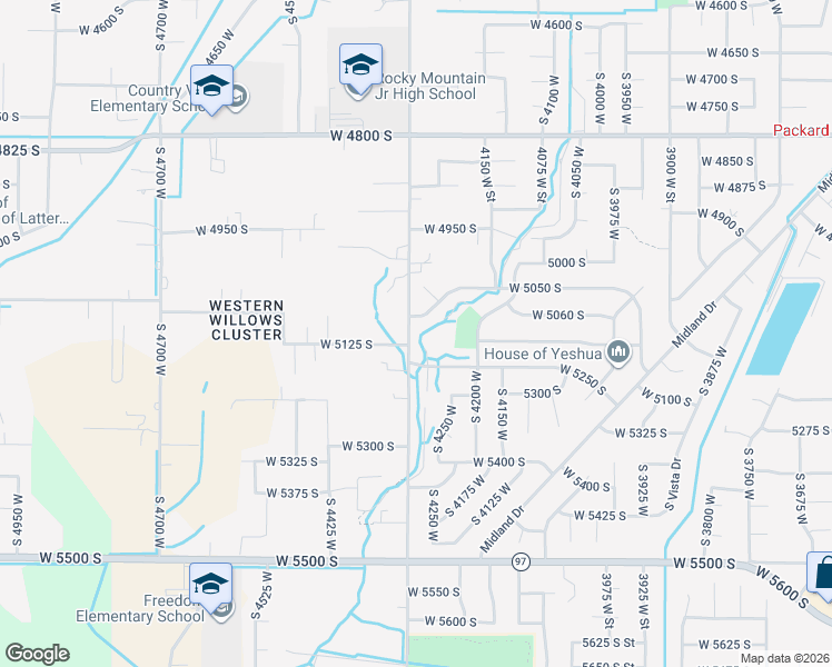 map of restaurants, bars, coffee shops, grocery stores, and more near 5116 South 4300 West in Hooper