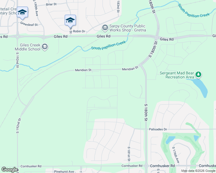 map of restaurants, bars, coffee shops, grocery stores, and more near Unnamed Road in Omaha