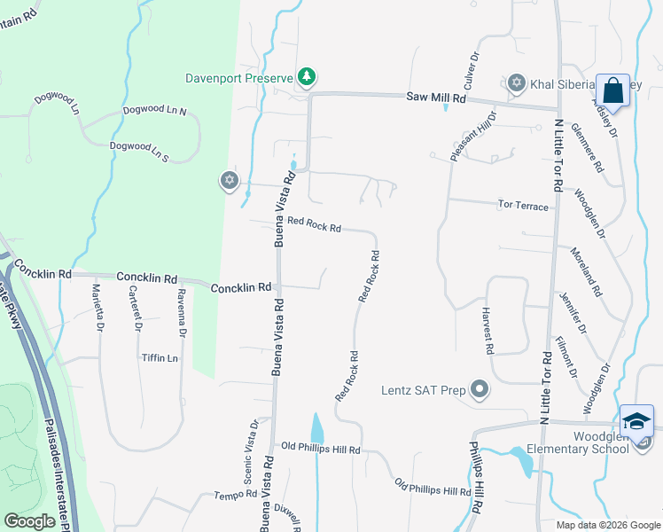 map of restaurants, bars, coffee shops, grocery stores, and more near 348 Buena Vista Road in New City