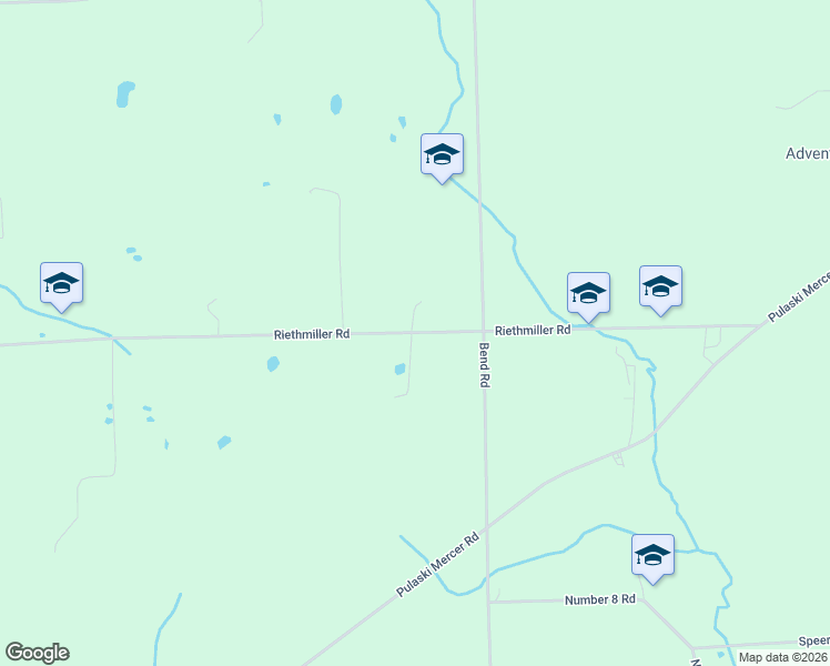 map of restaurants, bars, coffee shops, grocery stores, and more near 227 Riethmiller Road in New Wilmington