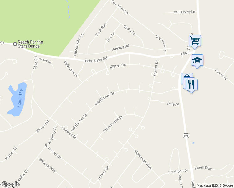 map of restaurants, bars, coffee shops, grocery stores, and more near 420 Wildflower Dr in Monroe