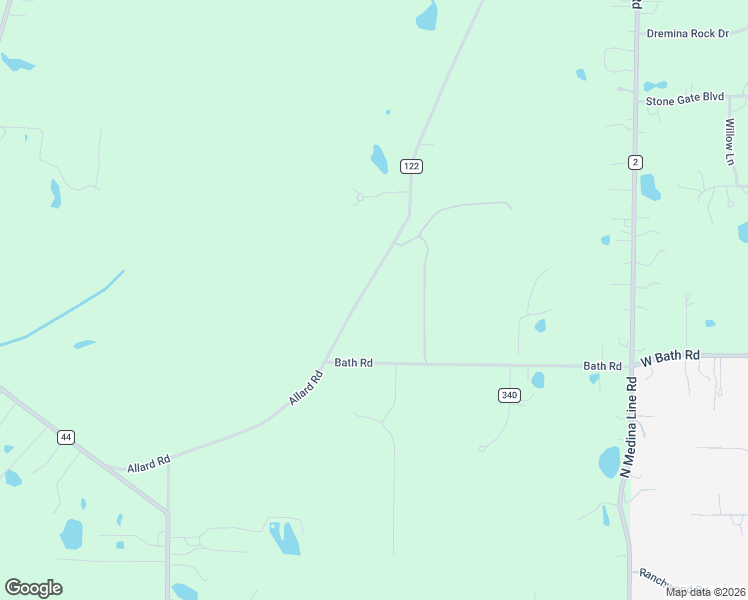 map of restaurants, bars, coffee shops, grocery stores, and more near 3871 Allard Road in Medina