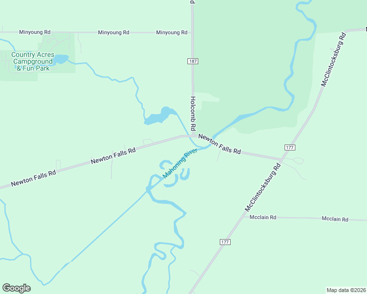 map of restaurants, bars, coffee shops, grocery stores, and more near 10146 Newton Falls Road in Ravenna