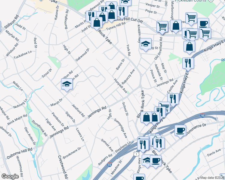 map of restaurants, bars, coffee shops, grocery stores, and more near 49 Renchy Street in Fairfield
