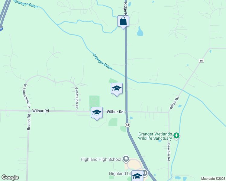 map of restaurants, bars, coffee shops, grocery stores, and more near 3880 Ridge Road in Medina
