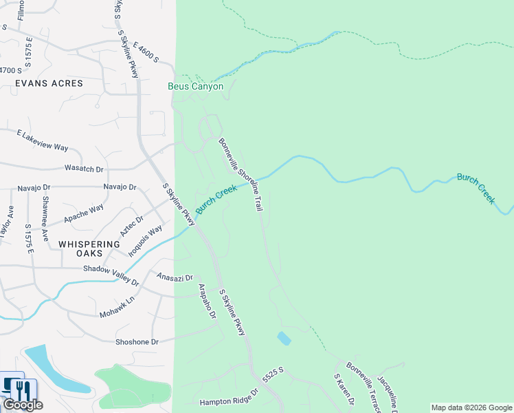 map of restaurants, bars, coffee shops, grocery stores, and more near 5075 Charenton Cove Circle in Ogden