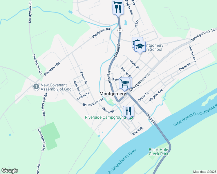 map of restaurants, bars, coffee shops, grocery stores, and more near 11 Brook Street in Montgomery