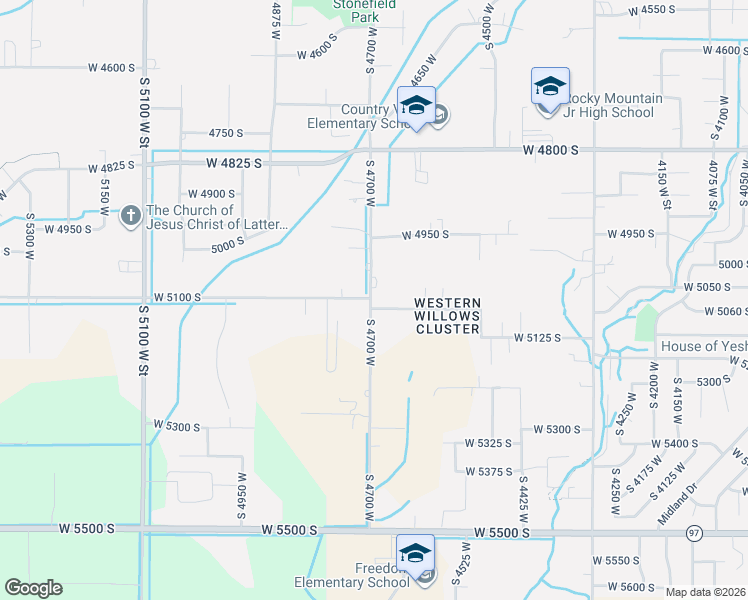map of restaurants, bars, coffee shops, grocery stores, and more near 5076 South 4700 West in Hooper