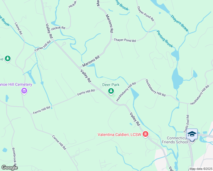 map of restaurants, bars, coffee shops, grocery stores, and more near 431 Valley Road in New Canaan