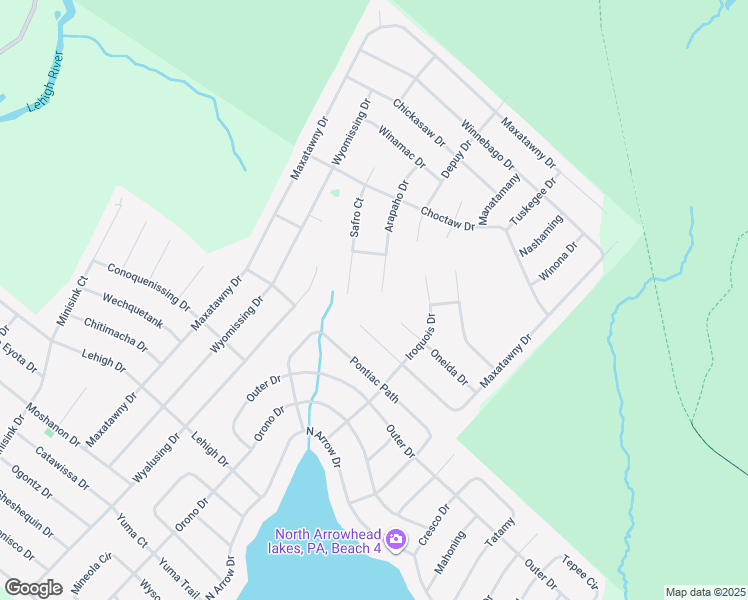 map of restaurants, bars, coffee shops, grocery stores, and more near 26200100-26200124 Arapaho Court in Pocono Lake