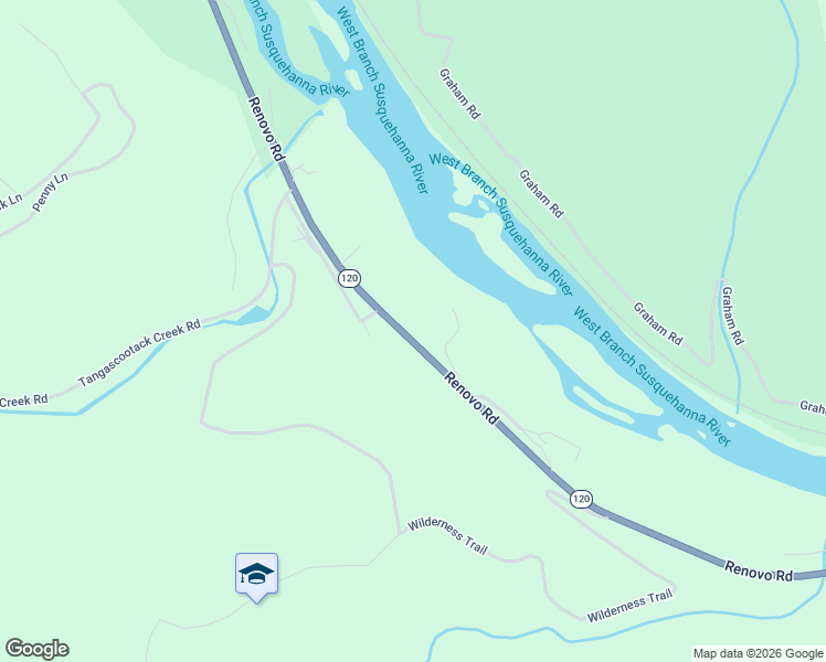 map of restaurants, bars, coffee shops, grocery stores, and more near 2956 Renovo Road in Mill Hall
