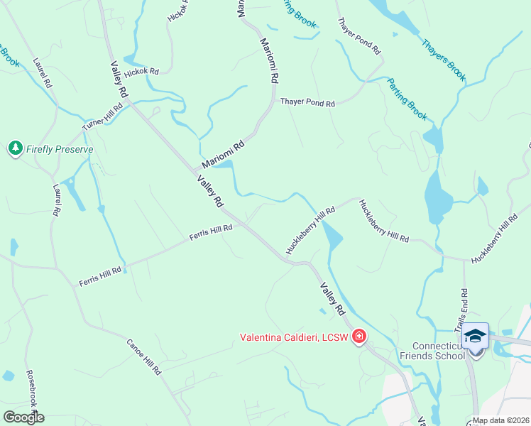 map of restaurants, bars, coffee shops, grocery stores, and more near 431 Valley Road in New Canaan