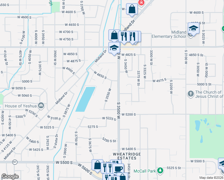 map of restaurants, bars, coffee shops, grocery stores, and more near 5041 South 3500 West in Roy