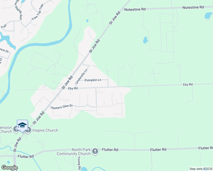 map of restaurants, bars, coffee shops, grocery stores, and more near 9705 Prince Court in Fort Wayne