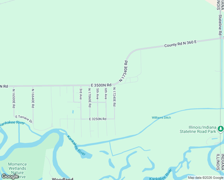 map of restaurants, bars, coffee shops, grocery stores, and more near 3458 North 17240E Road in Momence