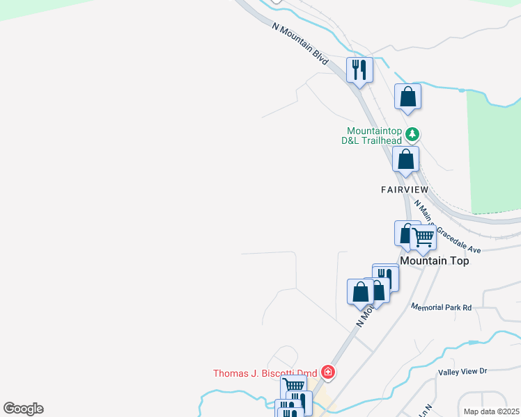 map of restaurants, bars, coffee shops, grocery stores, and more near Liberty Street in Mountain Top