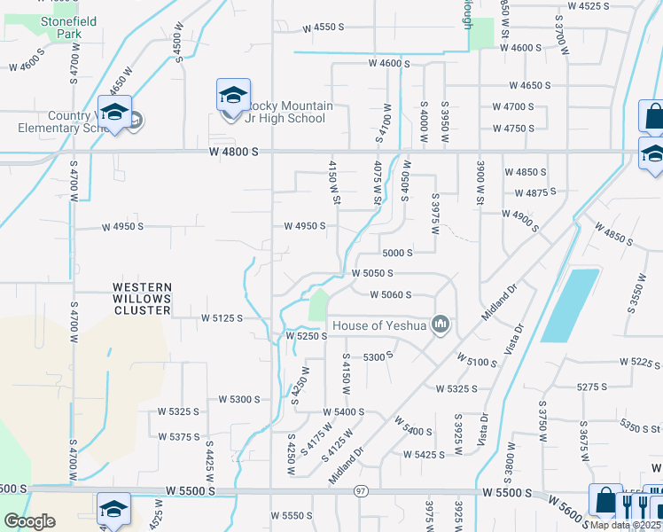 map of restaurants, bars, coffee shops, grocery stores, and more near 4218 West 5050 South in Roy
