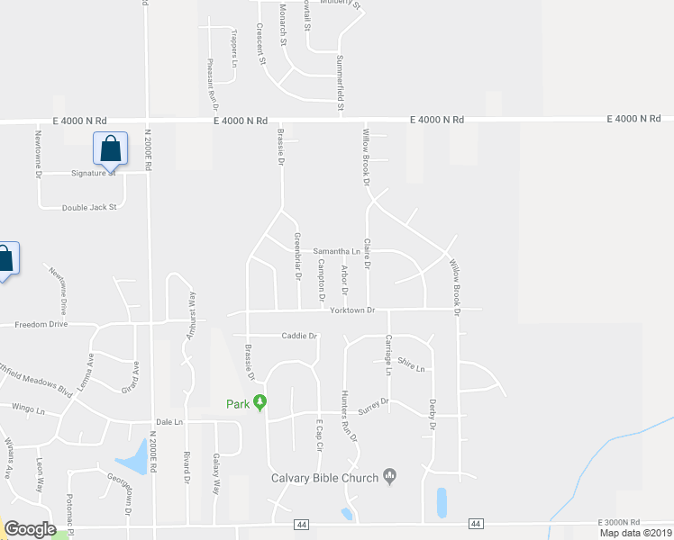 map of restaurants, bars, coffee shops, grocery stores, and more near 1695 Arbor Drive in Bourbonnais
