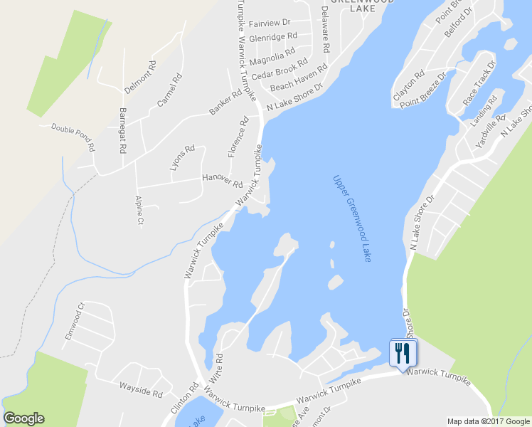 map of restaurants, bars, coffee shops, grocery stores, and more near 20 South Richfield Road in West Milford