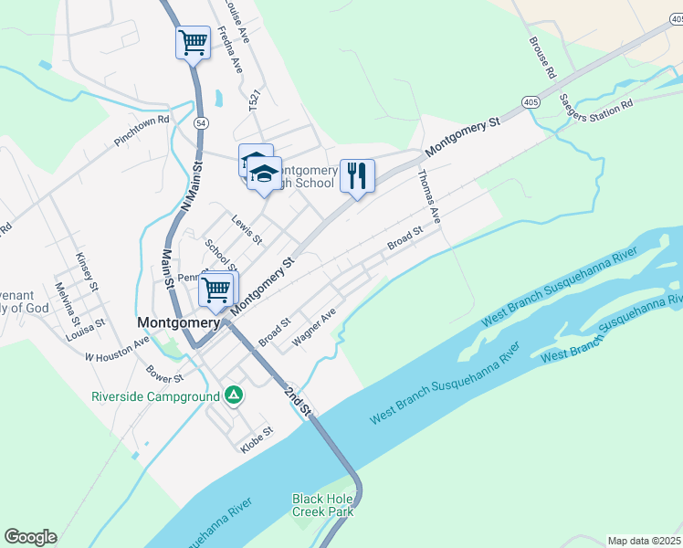 map of restaurants, bars, coffee shops, grocery stores, and more near 111 Broad Street in Montgomery