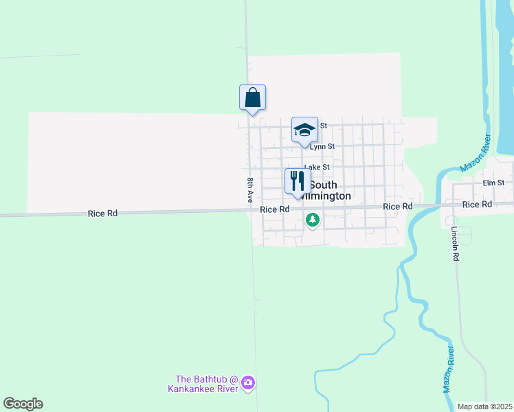 map of restaurants, bars, coffee shops, grocery stores, and more near 730 Rice Road in South Wilmington