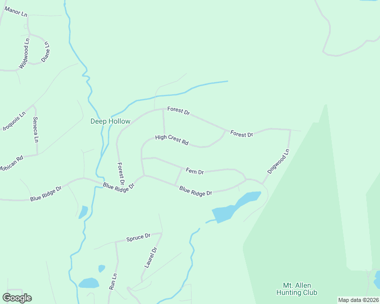 map of restaurants, bars, coffee shops, grocery stores, and more near 3584 High Crest Road in Monroe County
