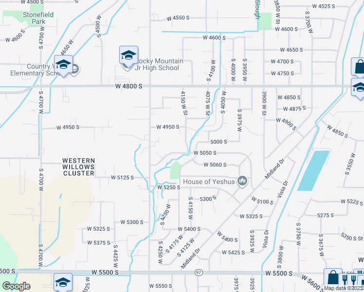 map of restaurants, bars, coffee shops, grocery stores, and more near 5013 4150 West Street in Roy