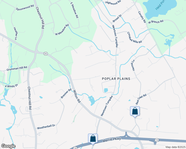 map of restaurants, bars, coffee shops, grocery stores, and more near 25 Poplar Plains Road in Westport