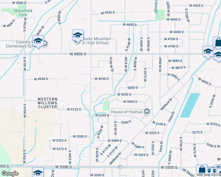 map of restaurants, bars, coffee shops, grocery stores, and more near 4997 4150 West Street in Roy
