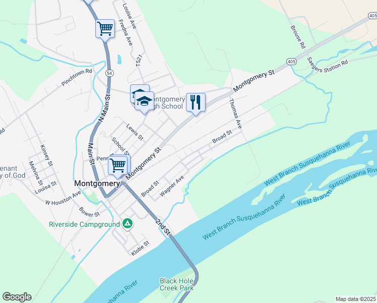 map of restaurants, bars, coffee shops, grocery stores, and more near 111 Broad Street in Montgomery