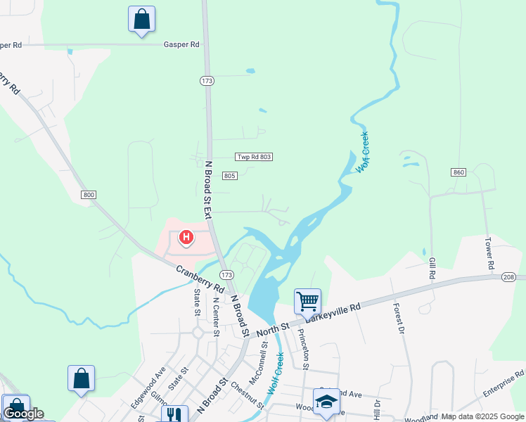 map of restaurants, bars, coffee shops, grocery stores, and more near 40 Venango Street in Grove City