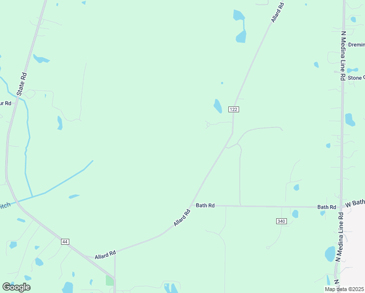 map of restaurants, bars, coffee shops, grocery stores, and more near 3866 Allard Road in Medina