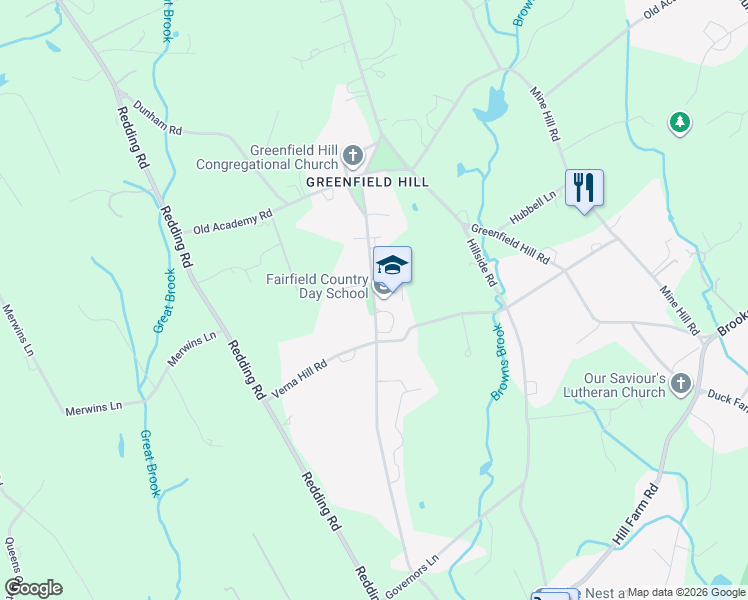 map of restaurants, bars, coffee shops, grocery stores, and more near 2970 Bronson Road in Fairfield
