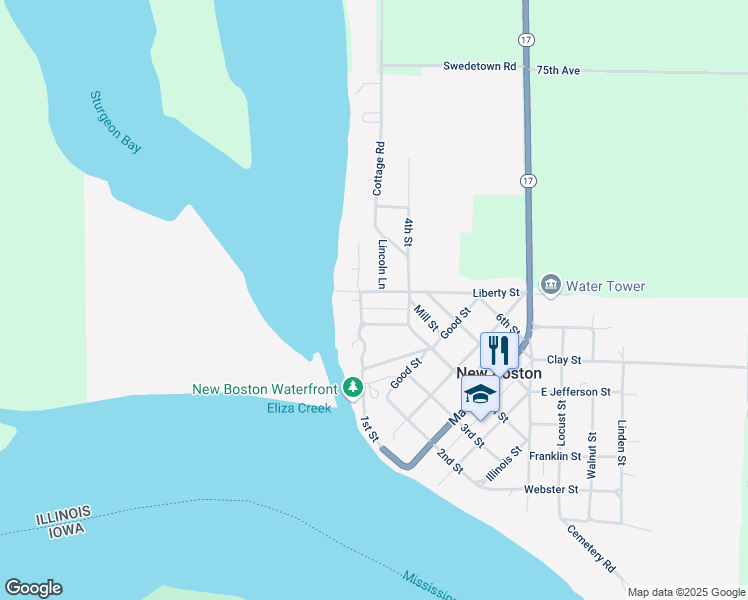 map of restaurants, bars, coffee shops, grocery stores, and more near 205 Roberts Road in New Boston