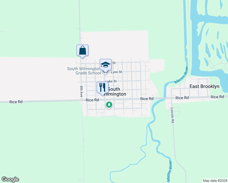 map of restaurants, bars, coffee shops, grocery stores, and more near in South Wilmington