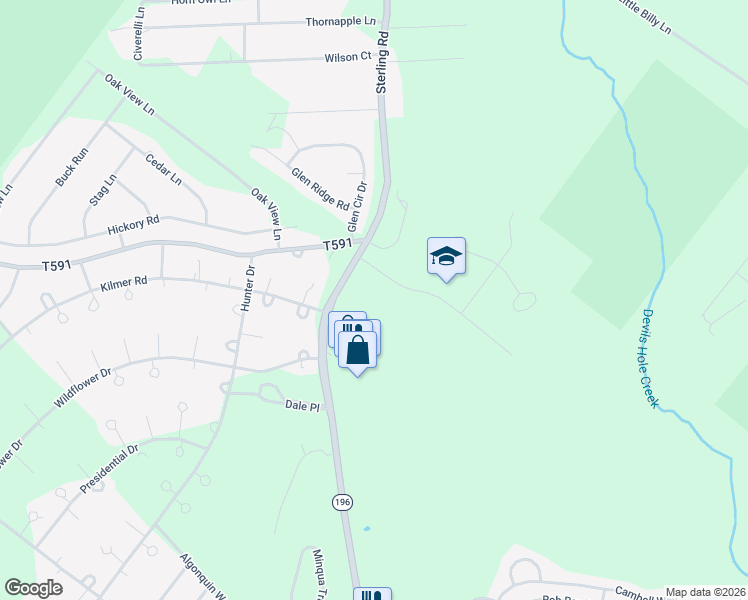 map of restaurants, bars, coffee shops, grocery stores, and more near 16 Carriage Trade Center in Tobyhanna