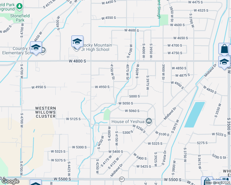 map of restaurants, bars, coffee shops, grocery stores, and more near 4970 4150 West Street in Roy