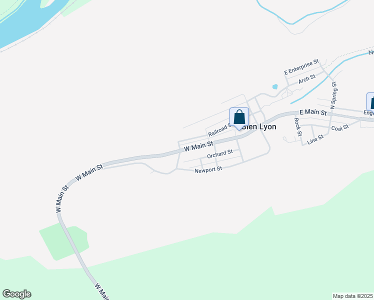 map of restaurants, bars, coffee shops, grocery stores, and more near 159 West Main Street in Glen Lyon