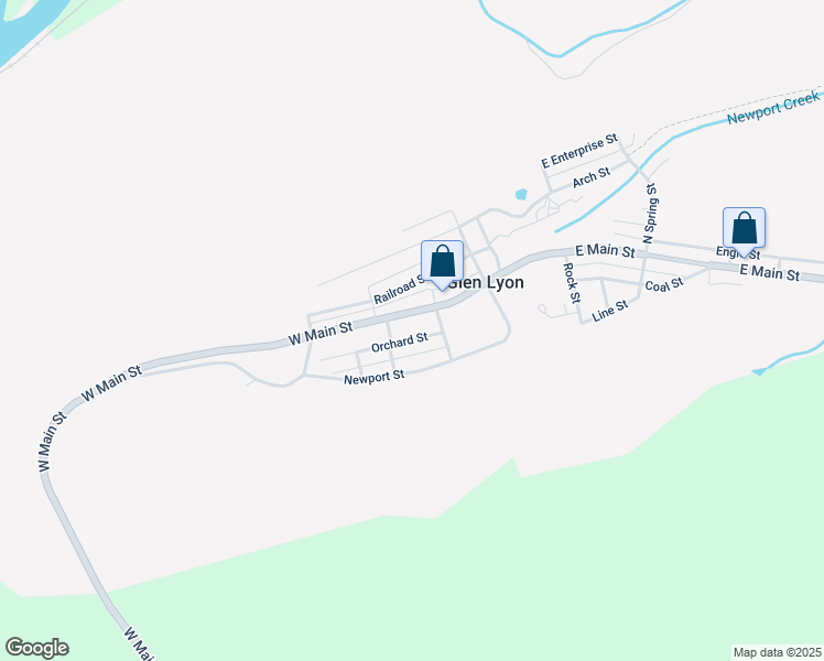 map of restaurants, bars, coffee shops, grocery stores, and more near 59-107 State Route 3004 in Glen Lyon