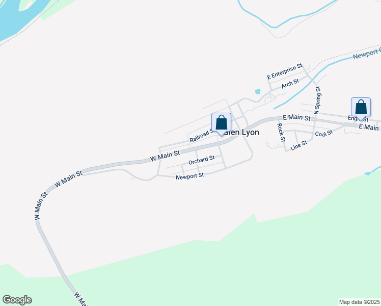 map of restaurants, bars, coffee shops, grocery stores, and more near 110 West Main Street in Glen Lyon