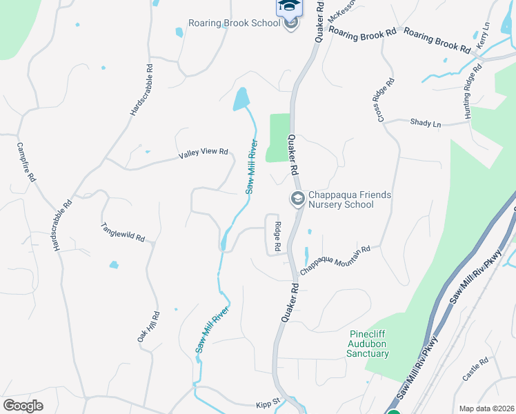 map of restaurants, bars, coffee shops, grocery stores, and more near 11 Crows Nest in Chappaqua