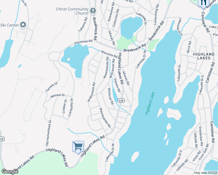 map of restaurants, bars, coffee shops, grocery stores, and more near 215 Mohican Road in Vernon Township