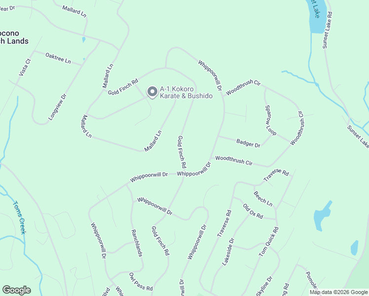 map of restaurants, bars, coffee shops, grocery stores, and more near 368 Ranchlands in Bushkill