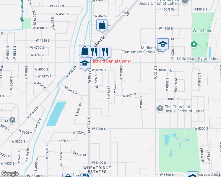 map of restaurants, bars, coffee shops, grocery stores, and more near 4941 South 3375 West in Roy
