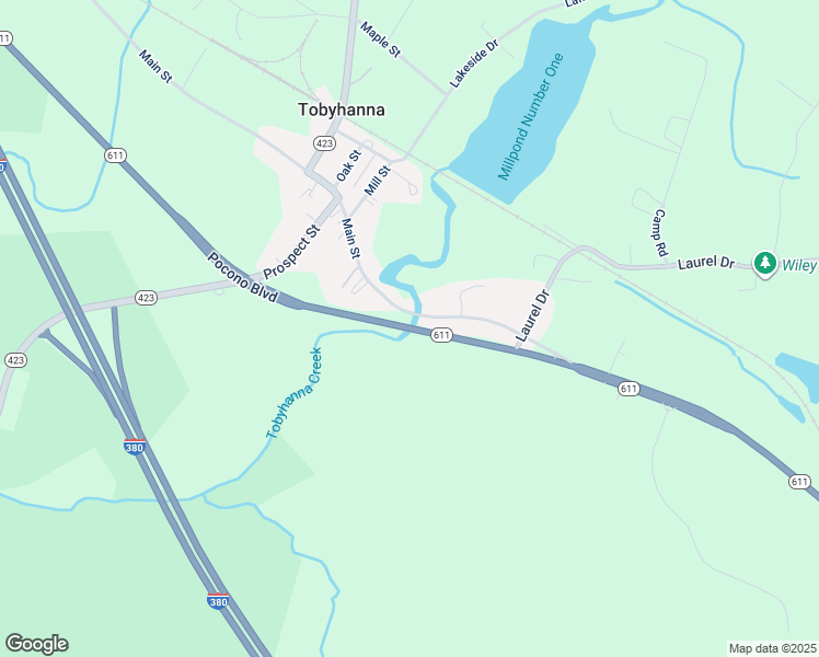 map of restaurants, bars, coffee shops, grocery stores, and more near 5800 Memorial Boulevard in Tobyhanna