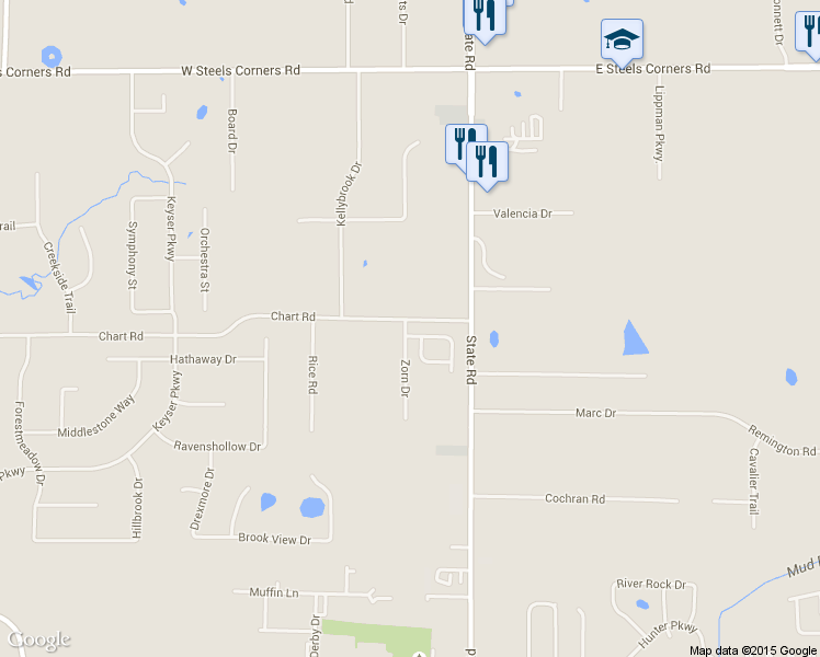 map of restaurants, bars, coffee shops, grocery stores, and more near 85 Nestico Drive in Cuyahoga Falls